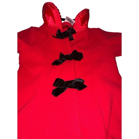 Vintage Pete’s Partner Toddler Girls Fleece Peacoat Sz 2 Red Button Front - Picture 4 of 6